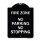 Signmission Fire Zone No Parking No Stopping Heavy-Gauge Aluminum Architectural Sign, 24" x 18", BW-1824-23971 A-DES-BW-1824-23971 - alternate 1